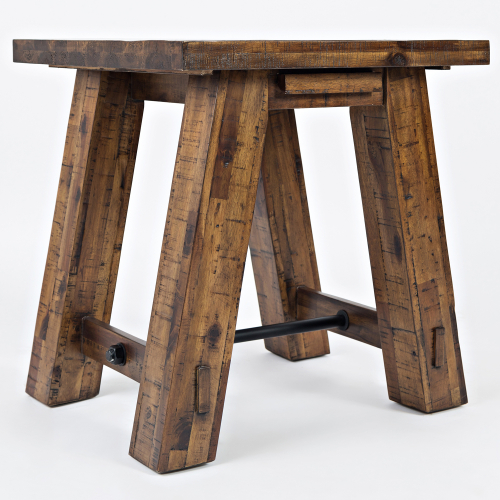 Cannon Vallen Trestle End Table in Distressed Wood